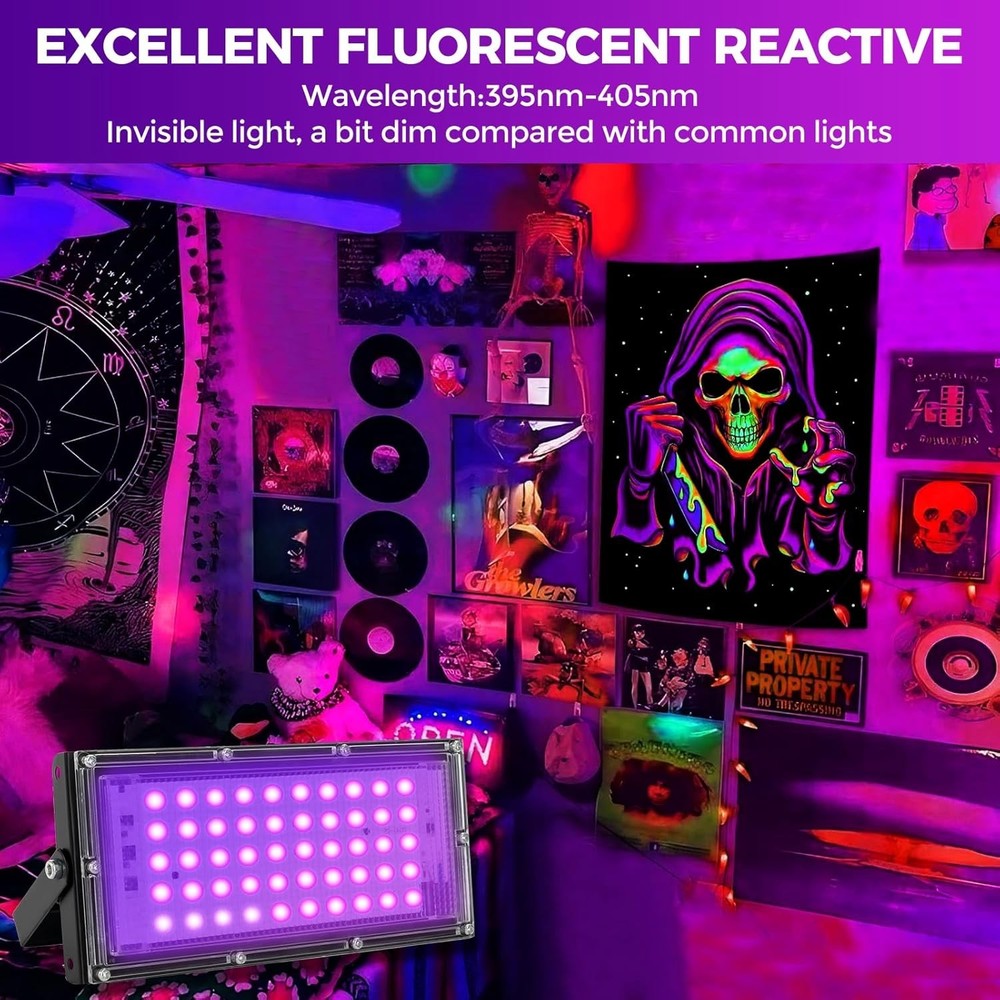 Rechargeable UV Black Light Battery Powered Blacklight Cordless UV Light 2 Pack