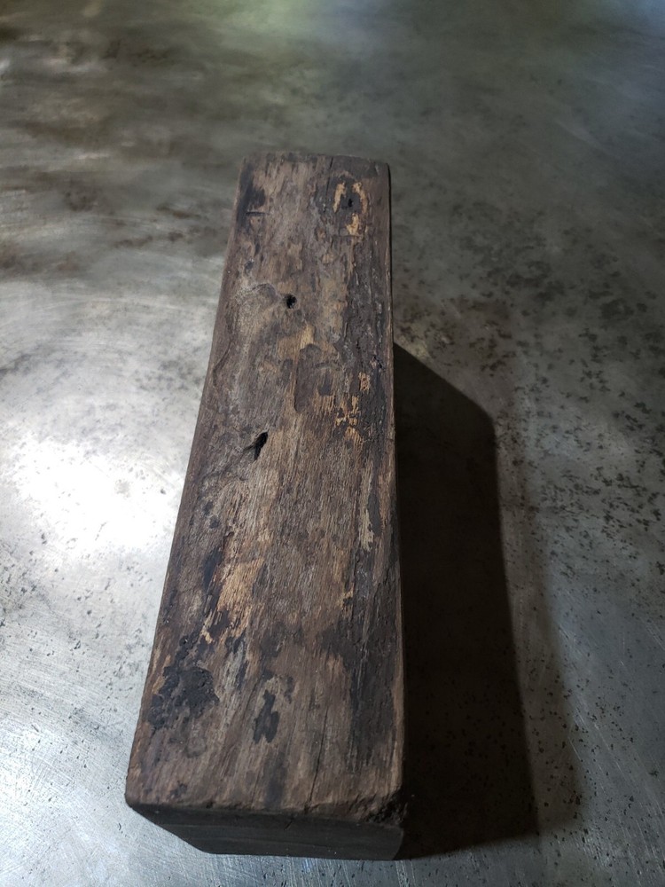 Walnut Live Edge thick Wood Block Rustic Planter Old Primitive