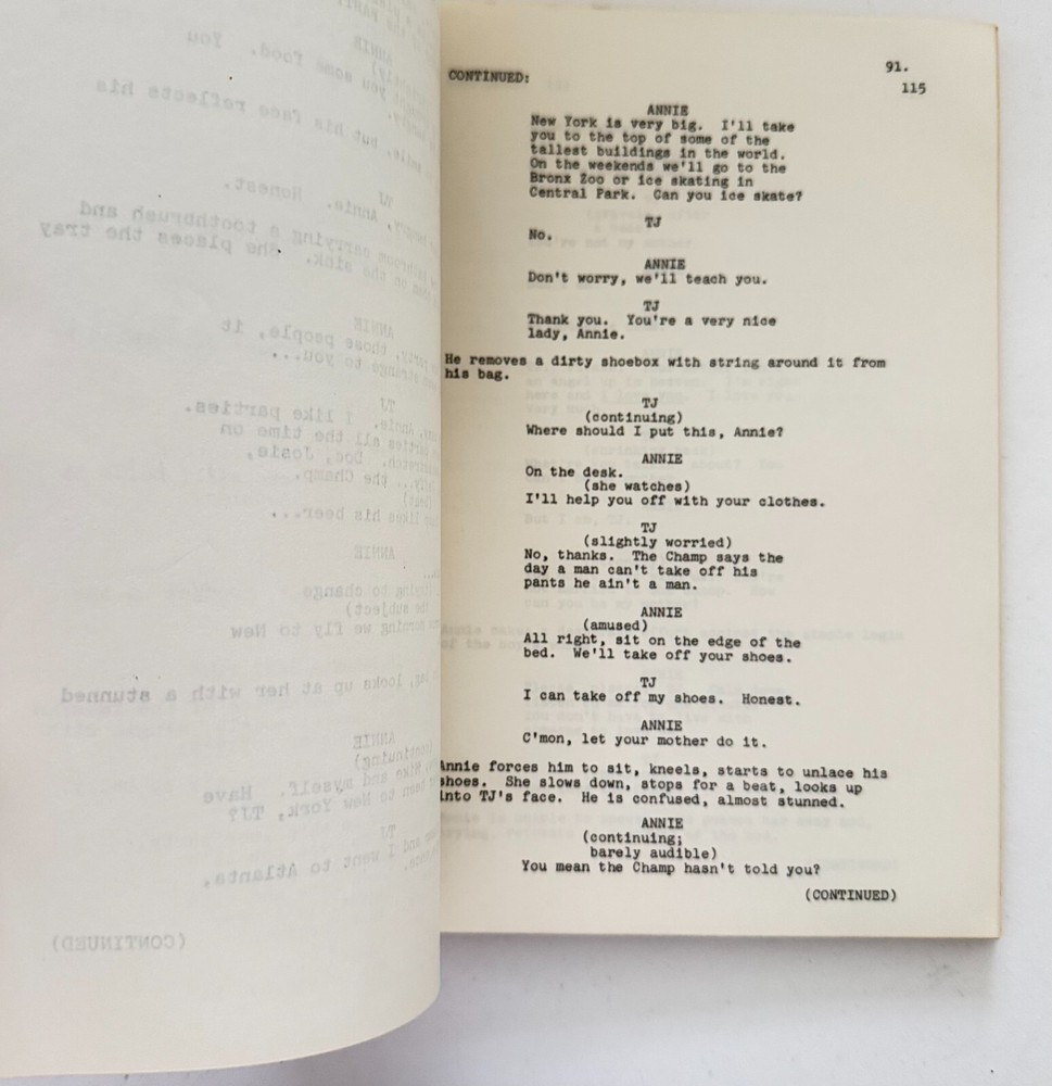 SAM LEVENE Original MGM Script THE CHAMP 1979 Screenplay by Walter Newman
