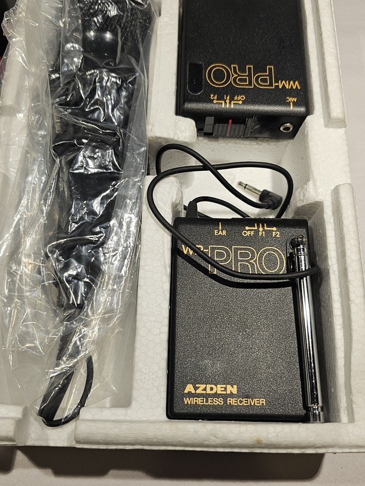 Azden WMS-Pro VHF Wireless Mic System Video DSLR Transmitter / Receiver, 2 Mics