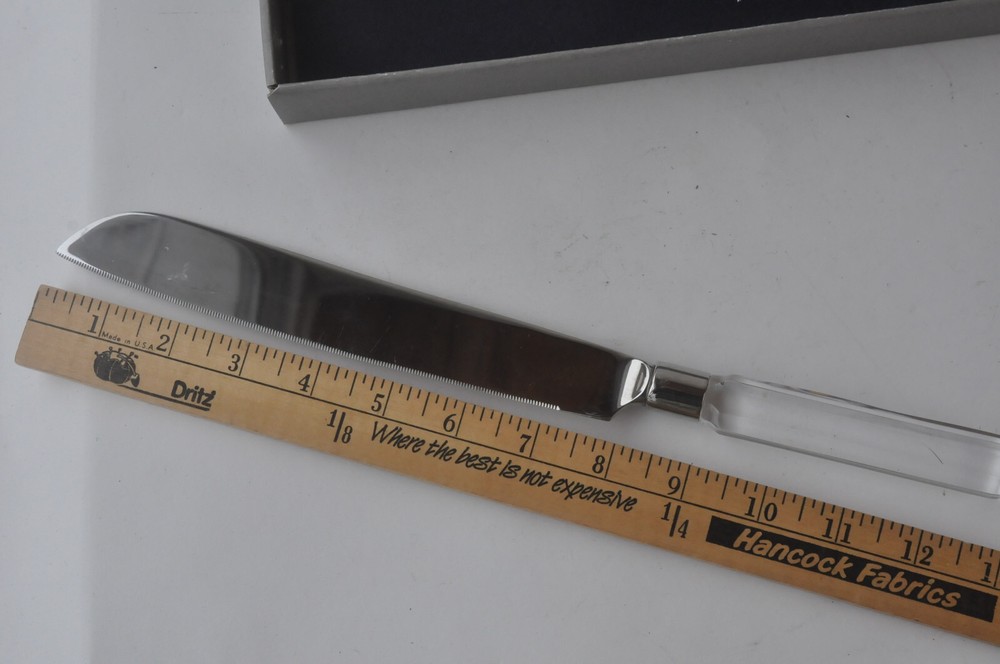 Orrefors ~ Cake Knife and Server ~ Vintage ~ Glass / Crystal Handle