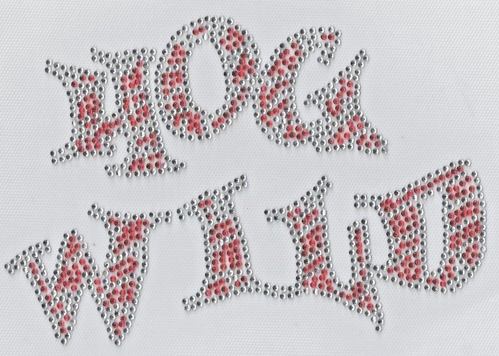 Arkansas Razorbacks Hogs Hog Wild Rhinestone Design Iron On Transfer