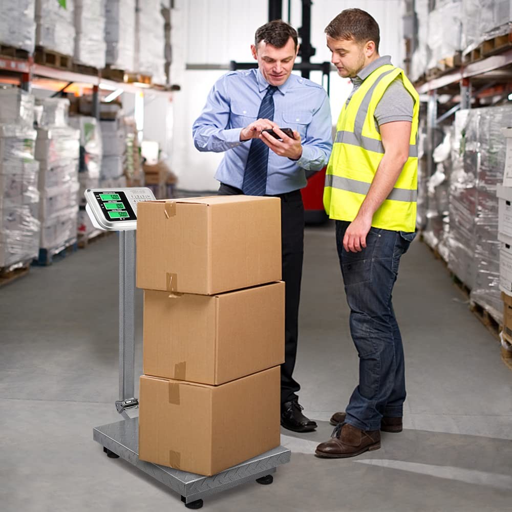 661lbs Electronic Industrial Platform Scale,High-Definition LCD Display Grey