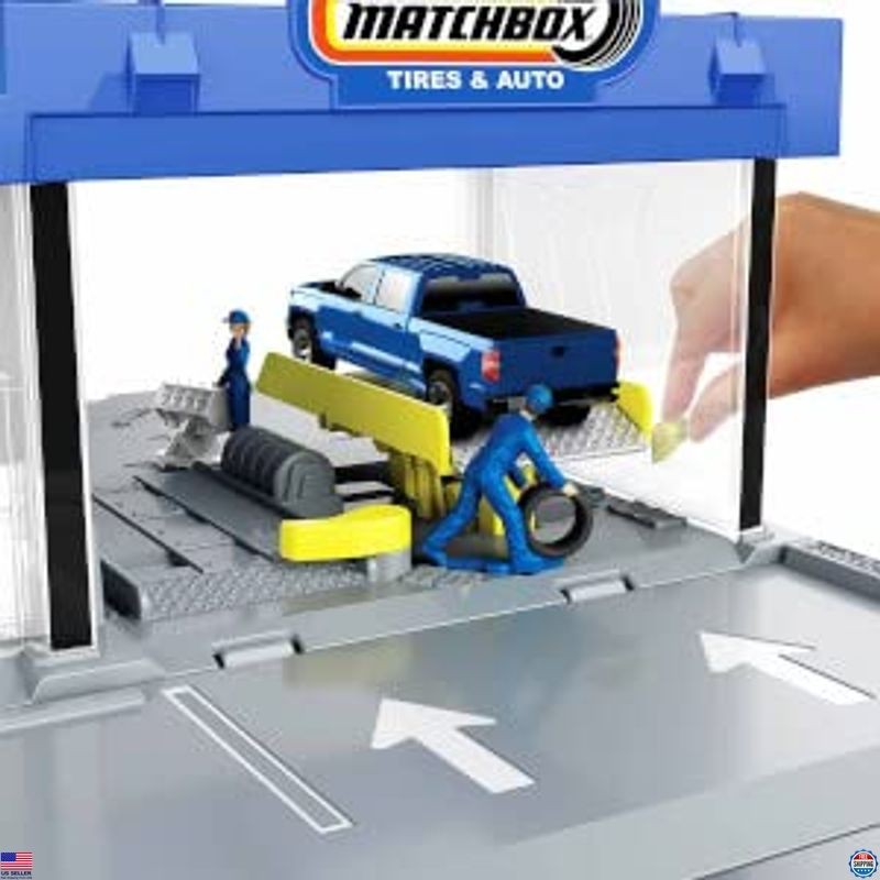 Matchbox Action Drivers Auto Shop Playset with Chevy Silverado & Interactive