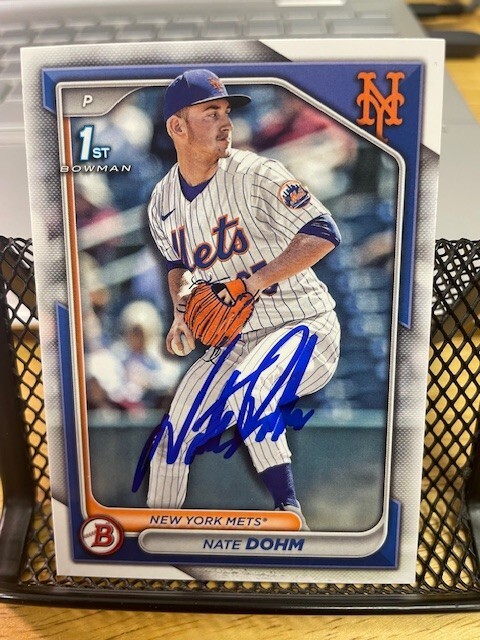 Nate Dohm Autographed Signed 1st Bowman Card NY Mets Prospect