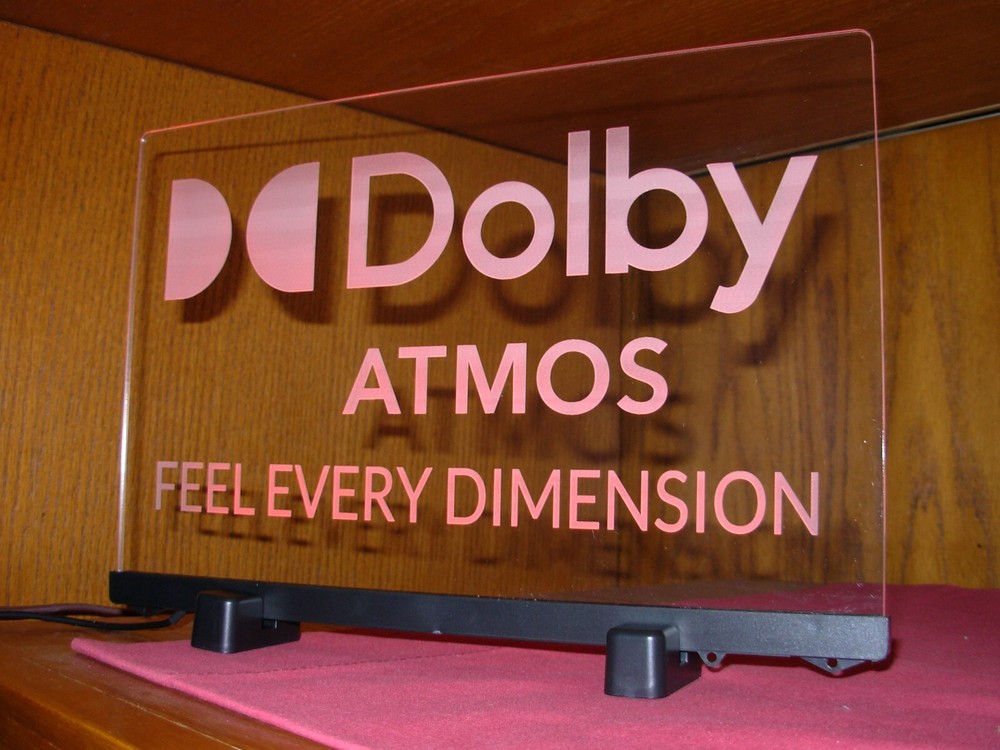 DOLBY ATMOS ETCHED LED ACRLYIC SIGN