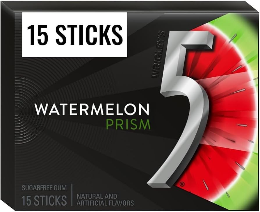 5 Pack Package 5 Gum Watermelon – Sealed 15 Piece Per Pack