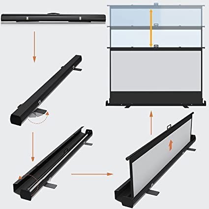 84 Inch Manual Pull up Projector Screen 4:3 4K HD Floor Standing Projector