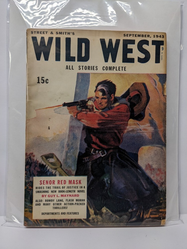 PULP: WILD WEST 9/1943-WESTERN PULP-SENOR RED MASK