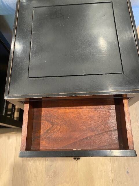 Vintage Side Side Table With Shelf And Cabinet