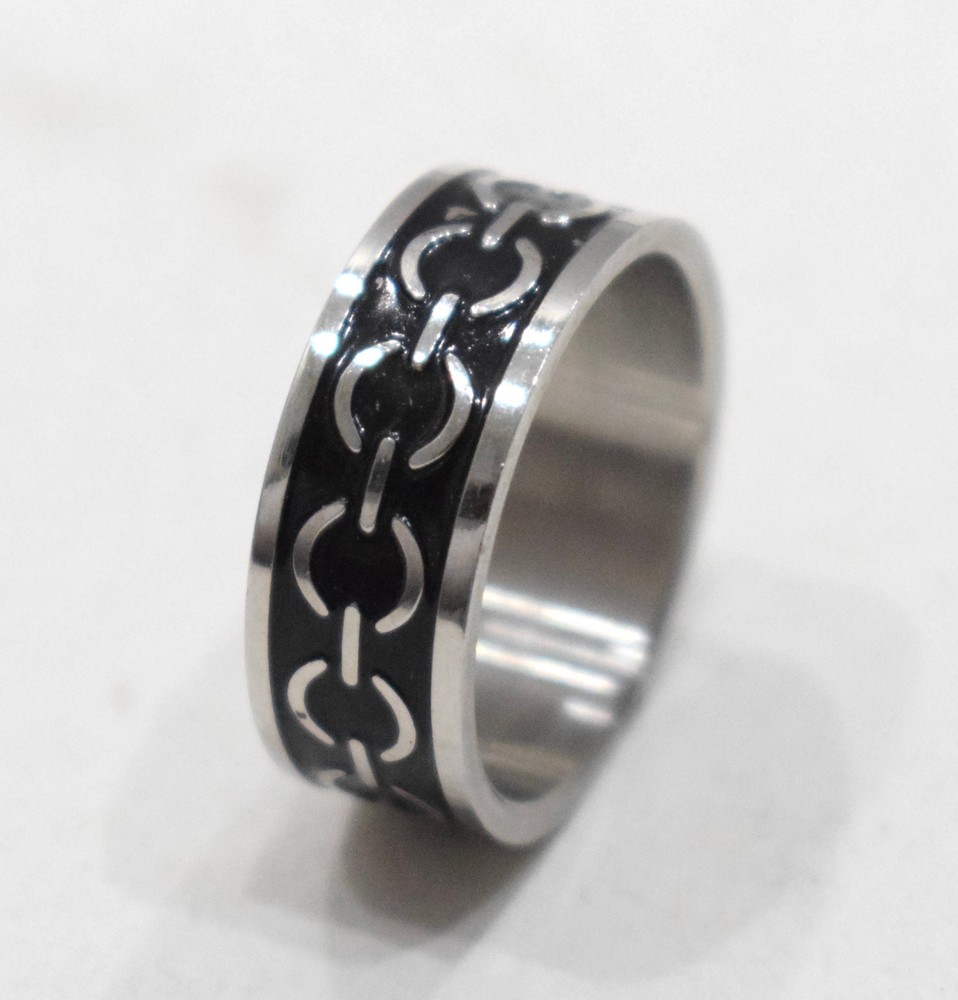 Ring Stainless Steel Etched Band Ring