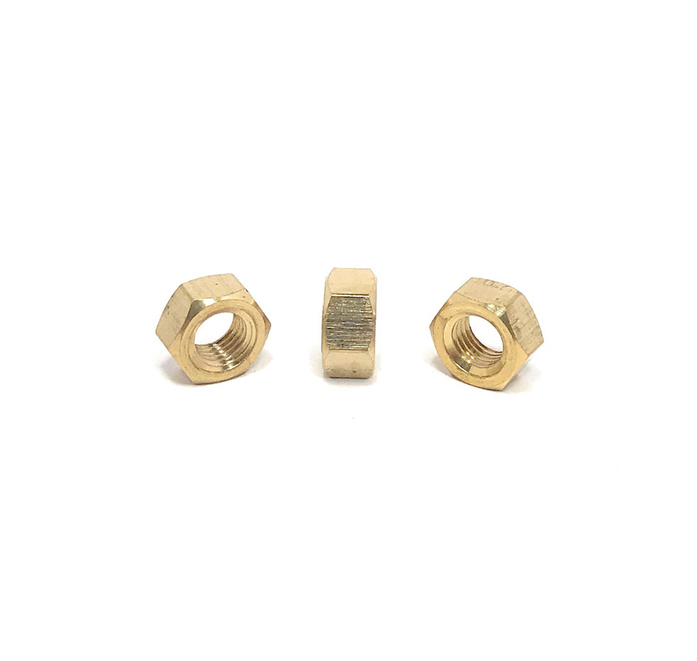 (25) 5/16-24 Brass Finished Hex Nuts - Fine Thread - Solid Brass (25 Pieces)