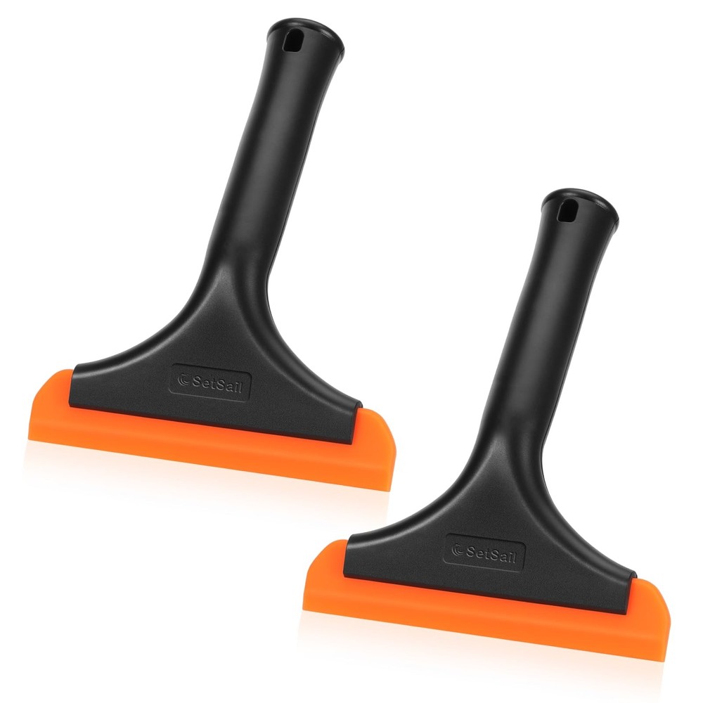 SetSail Shower Squeegee for Glass Doors, Small 2 Pack, Black