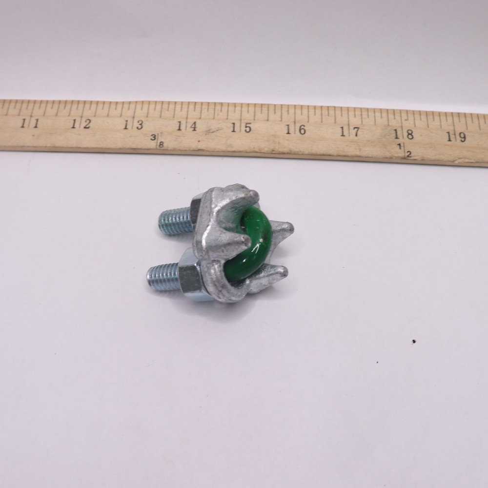 Wire Rope Cable Clamp Galvanized Green Bolt 3/8"