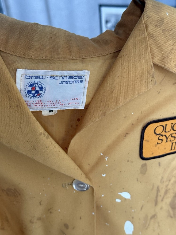 Vintage Yellow Lab Coat 70s 80s Medium
