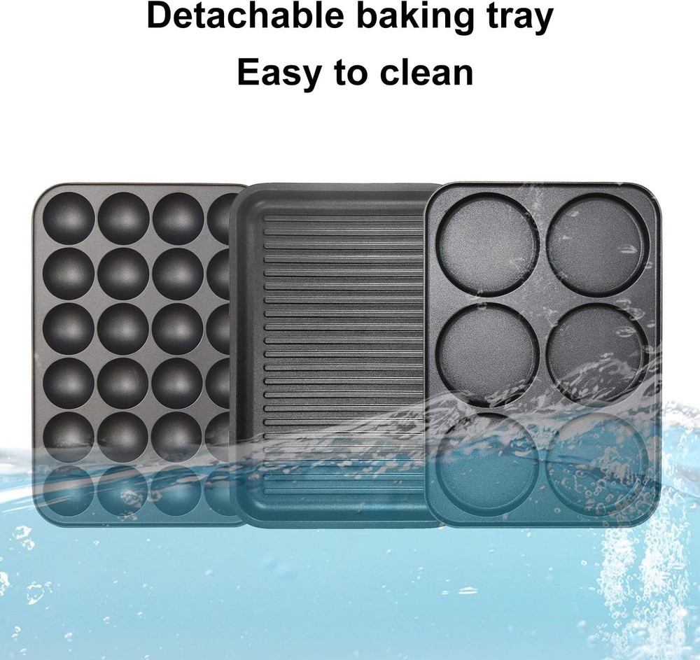 Multifunction Nonstick Baking Maker with 3 Interchangeable Baking Plates for ...