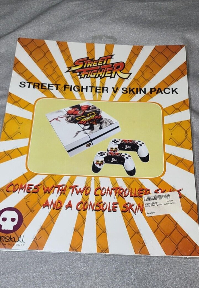 Numskull Street Fighter V  console Skin  & 2  controller skins PS4