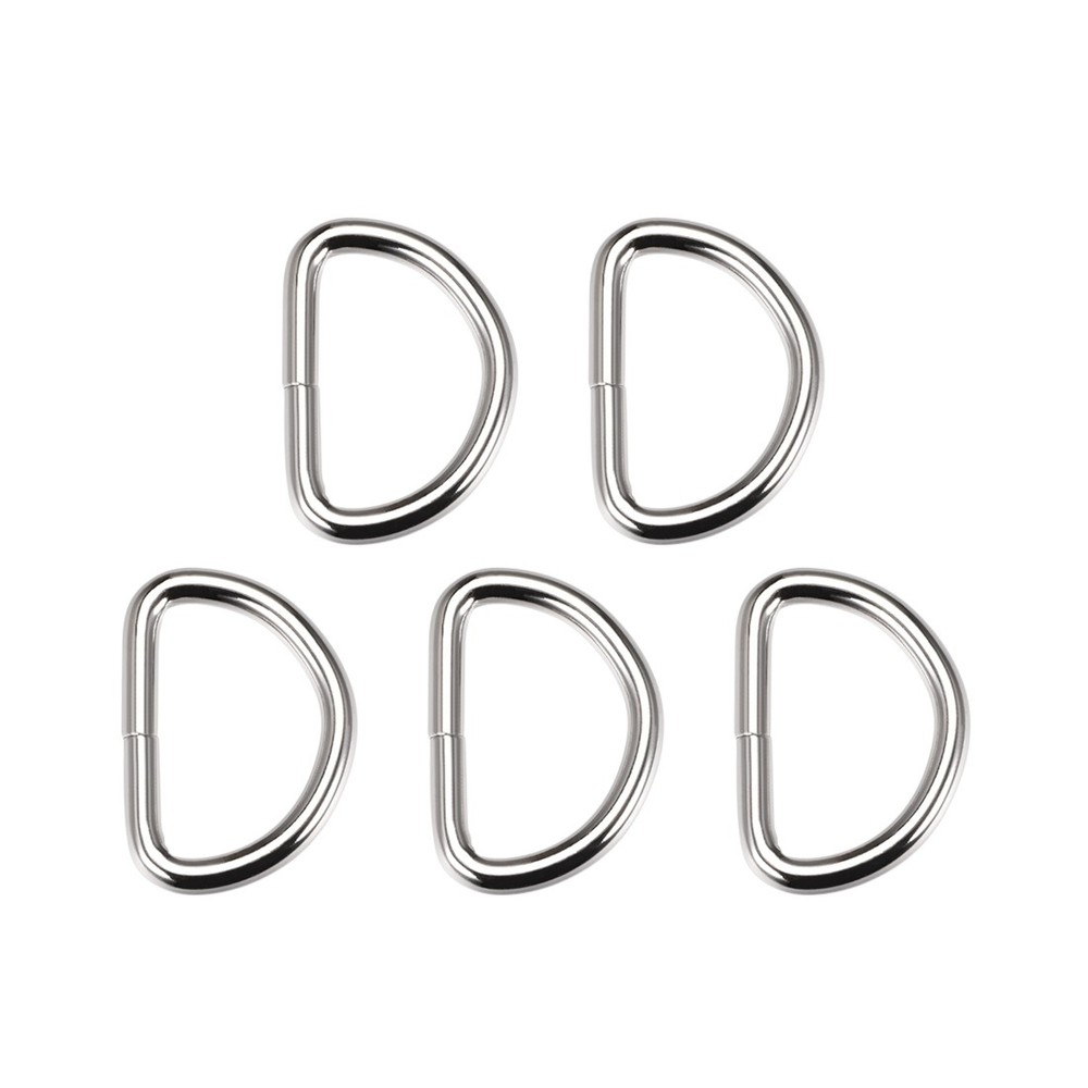 5Pcs Ring Buckle 1.26" Semicircular Silver for DIY Craft Bags