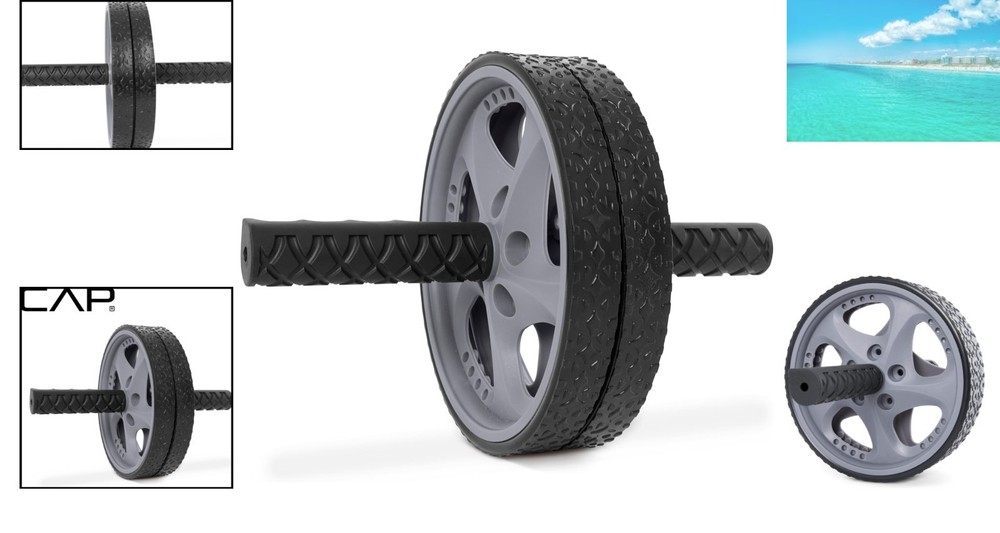 Foam Handled Abdominal Wheel - Black/Gray - Portable Core Strength Trainer