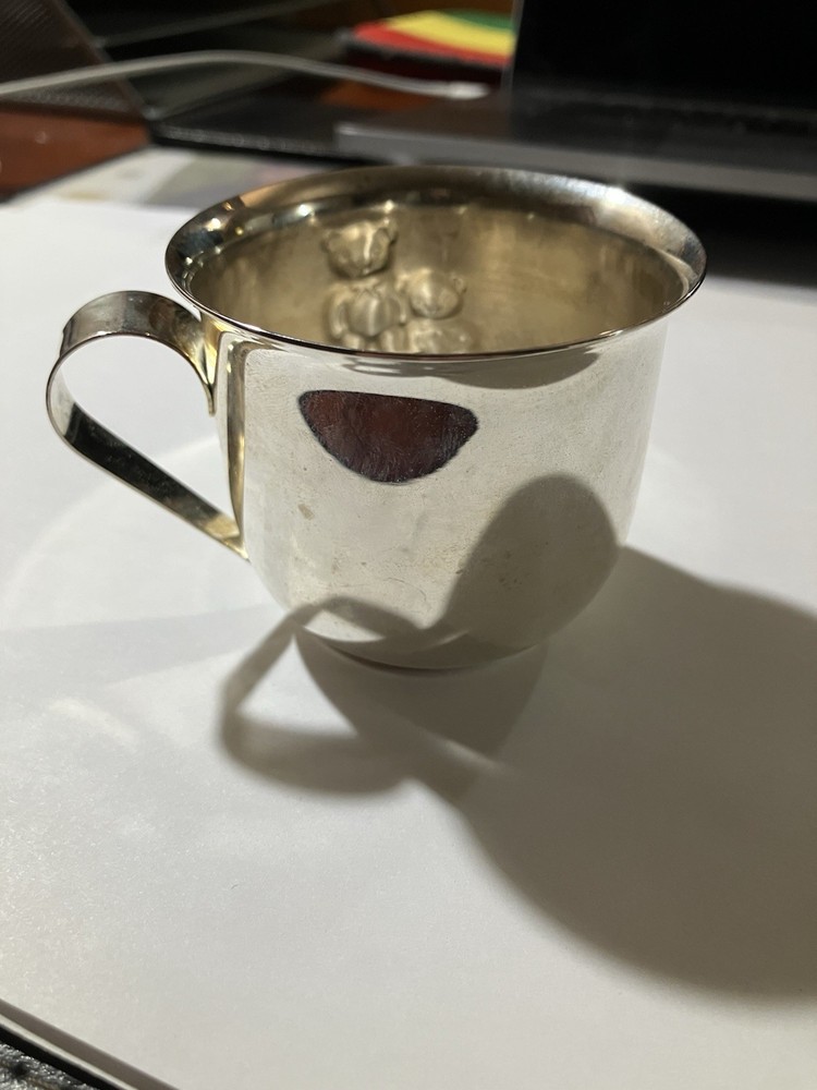 Godinger Teddy Bears Silver Plated Baby Cup