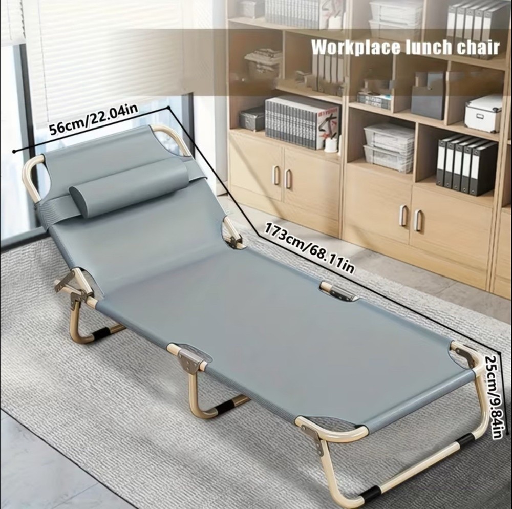 4 Adjustable Backrest Heavy Duty Folding Bed Frame with Mattres Cot Fold Out Bed