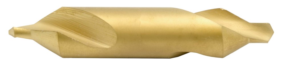 #4 Combined Drill & Countersink, TiN Coated HSS, 60° Angle USA Made