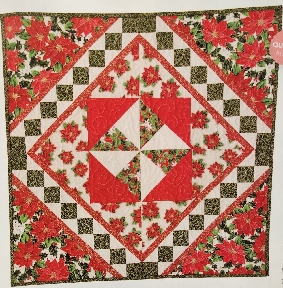 "Poinsettia Trail" Table/Wall Quilt Pattern from 2014 Magazine Challenging