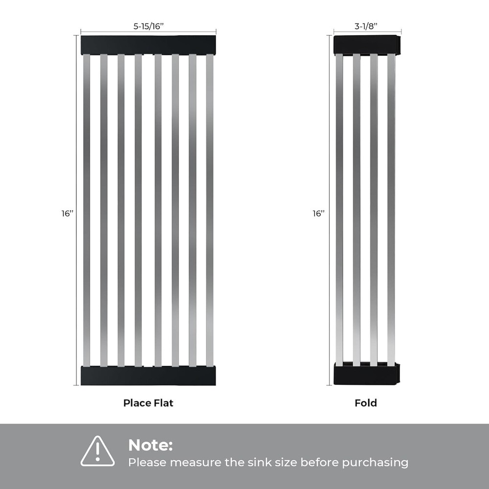 TECASA Over the Sink Drain Rack Roll Up Dish Drying Drainer Mat Multipurpose