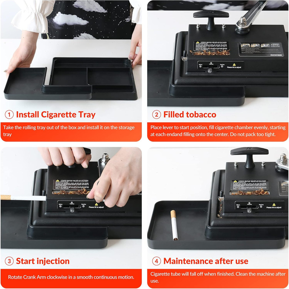 Cigarette Rolling Machine with Rolling Tray, Tobacco Rolling Machine Hand Operat