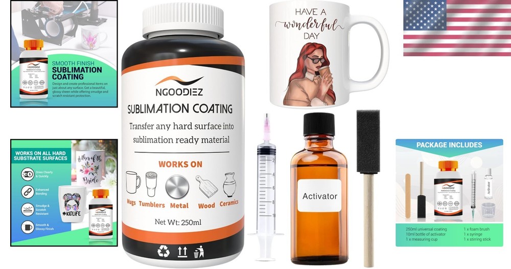 All-in-One Sublimation Coating Kit - 250ml for Personalizing Any Hard Surface