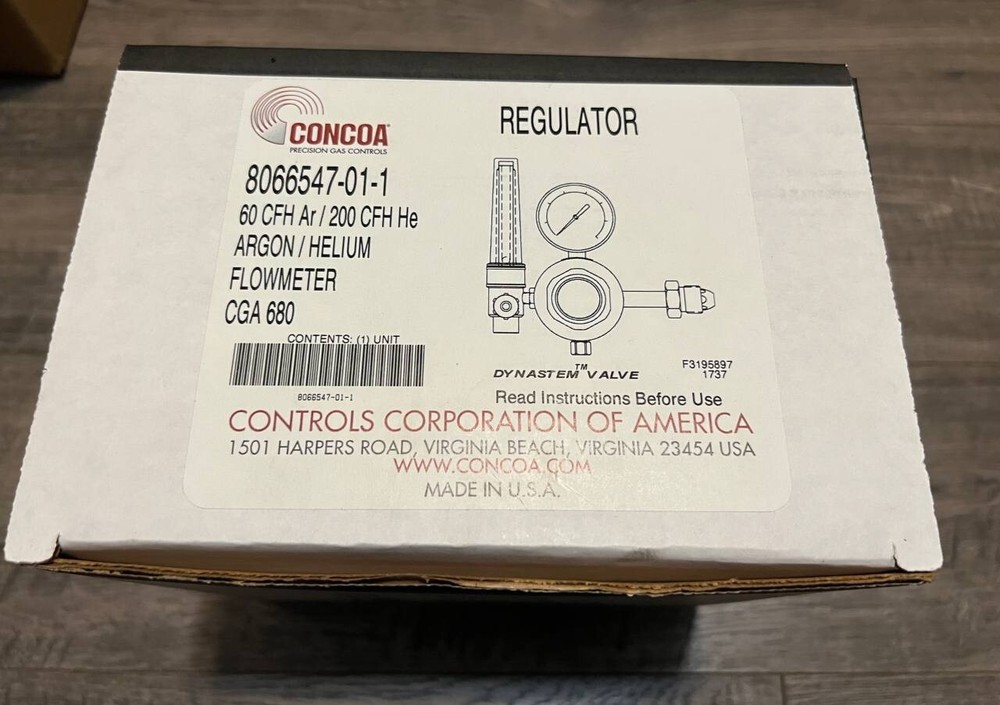 Concoa flowmeter regulator. Concoa Flowmeter Regulator for Argon/Helium