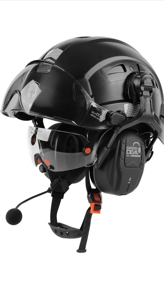 Casco de seguridad casco duro con visera y Bluetooth￼