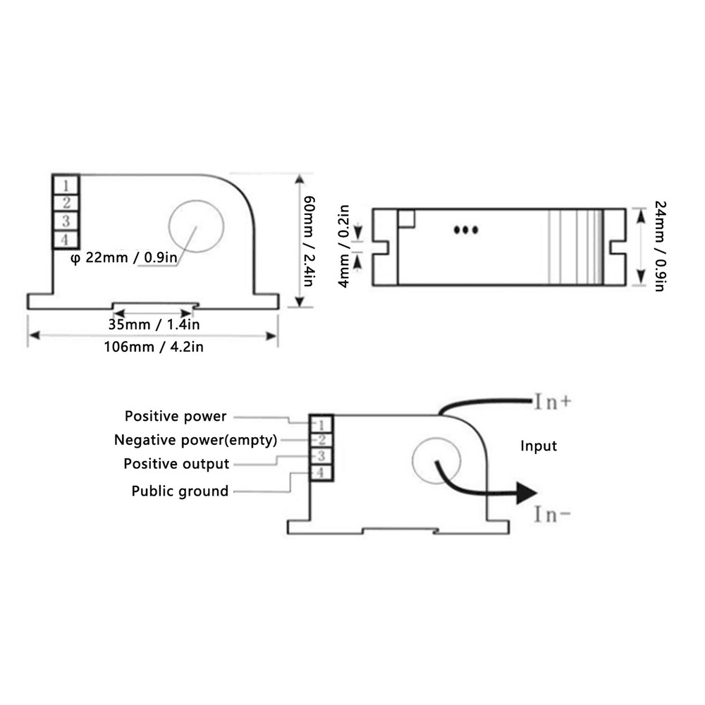 AC Current Transmitter DC4‑20mA Power Distribution Control Current Transformer