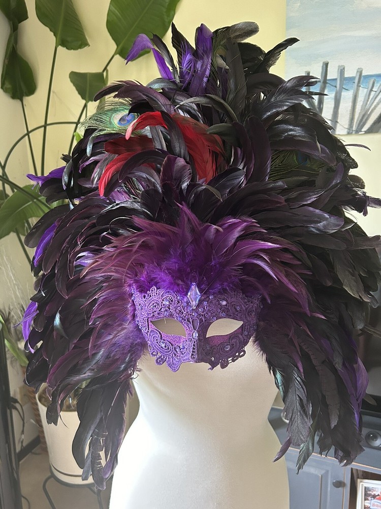 Feather Halloween Face Mask