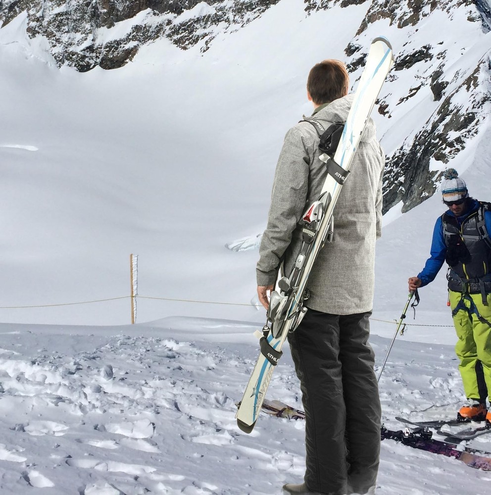 Athletico Ski Strap & Pole Carrier - Adjustable Cushioned One Size, Black