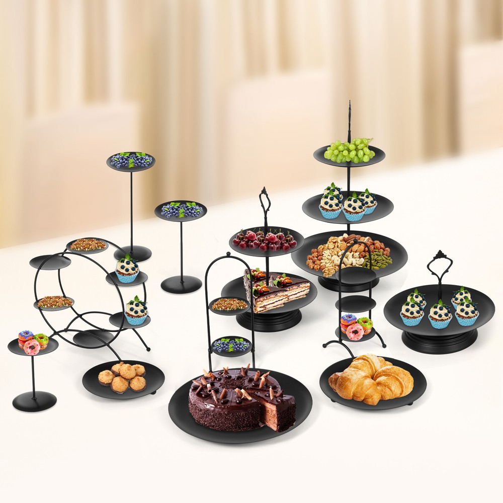 12-Piece Round Dessert Display Stand Set for Cakes, Cupcakes & Snacks