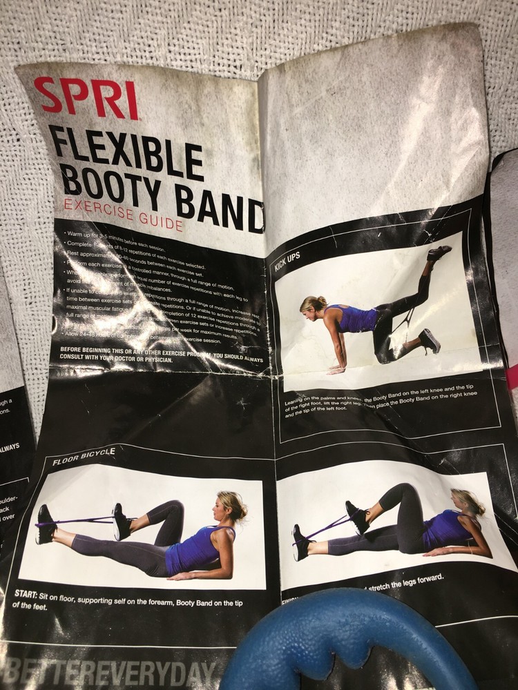 SPRI Flexible Booty Band Gliding Core DIsc Mini Loop Band KIT in Portable Bag