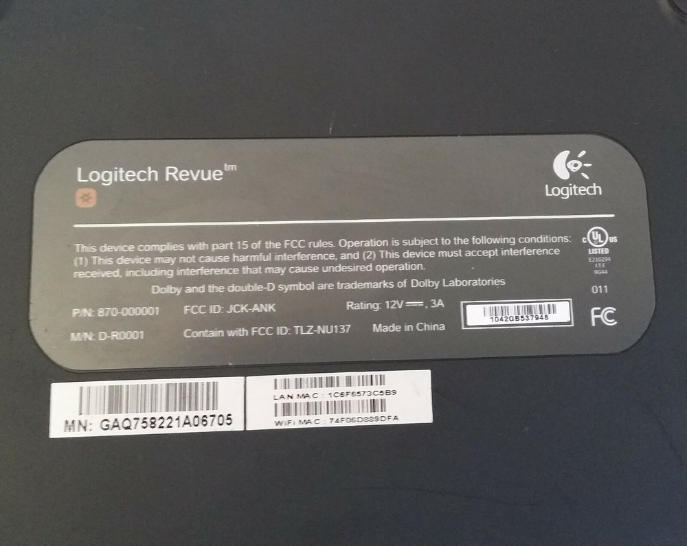 Logitech Revue Digital HD Media Streamer Tested Working PLEASE READ