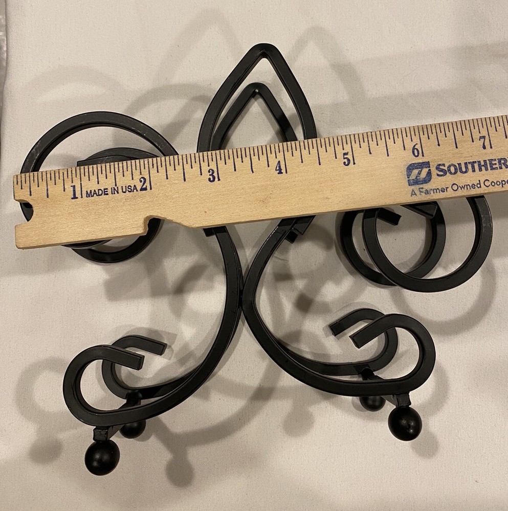Wrought Iron Vintage Fleur de Lis Napkin Holder EUC