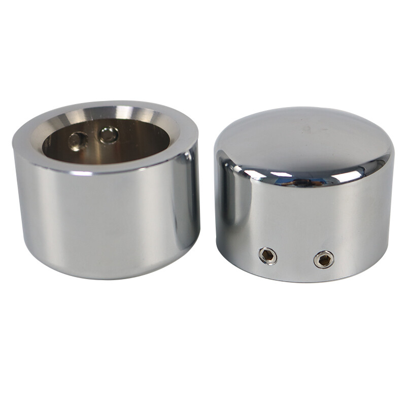 Chrome Front Axle Cap Nut Covers For Harley Dyna Softail Electra Road King Glide