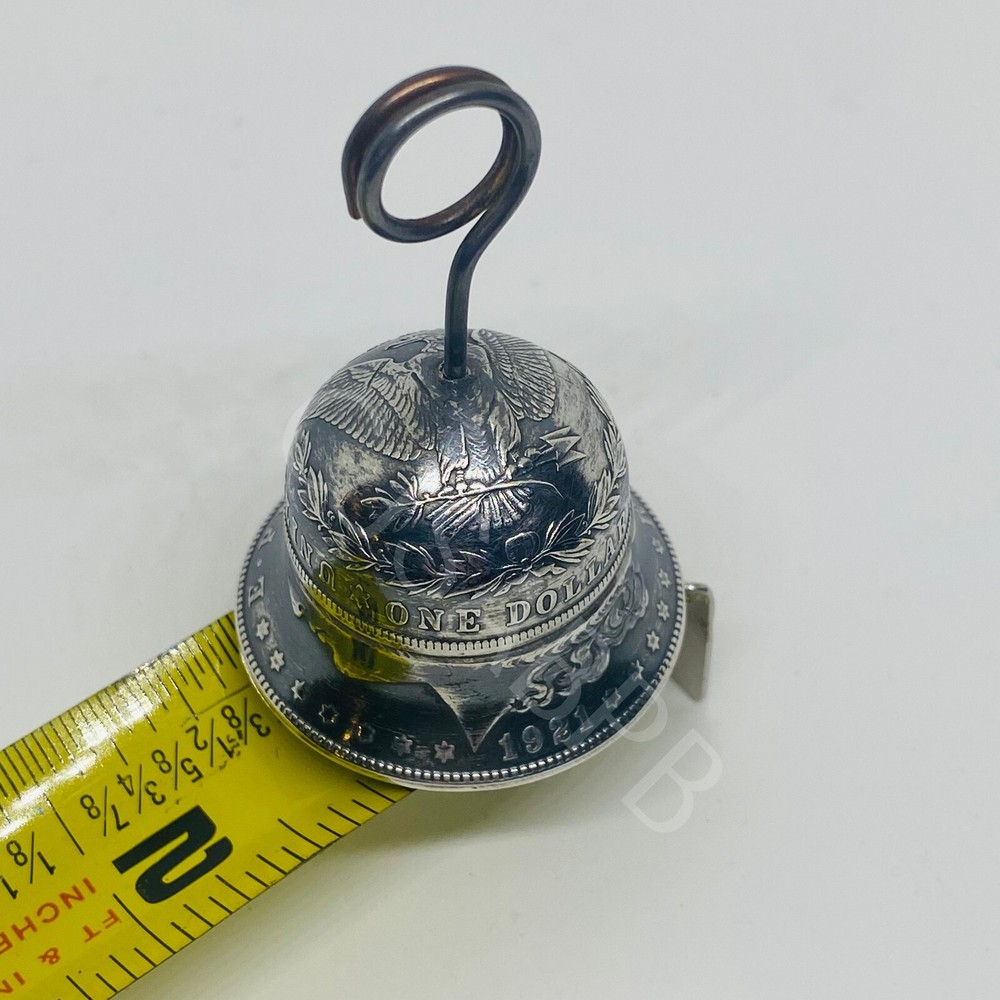 1921 Morgan silver dollar Handcrafted Gremlin Bell