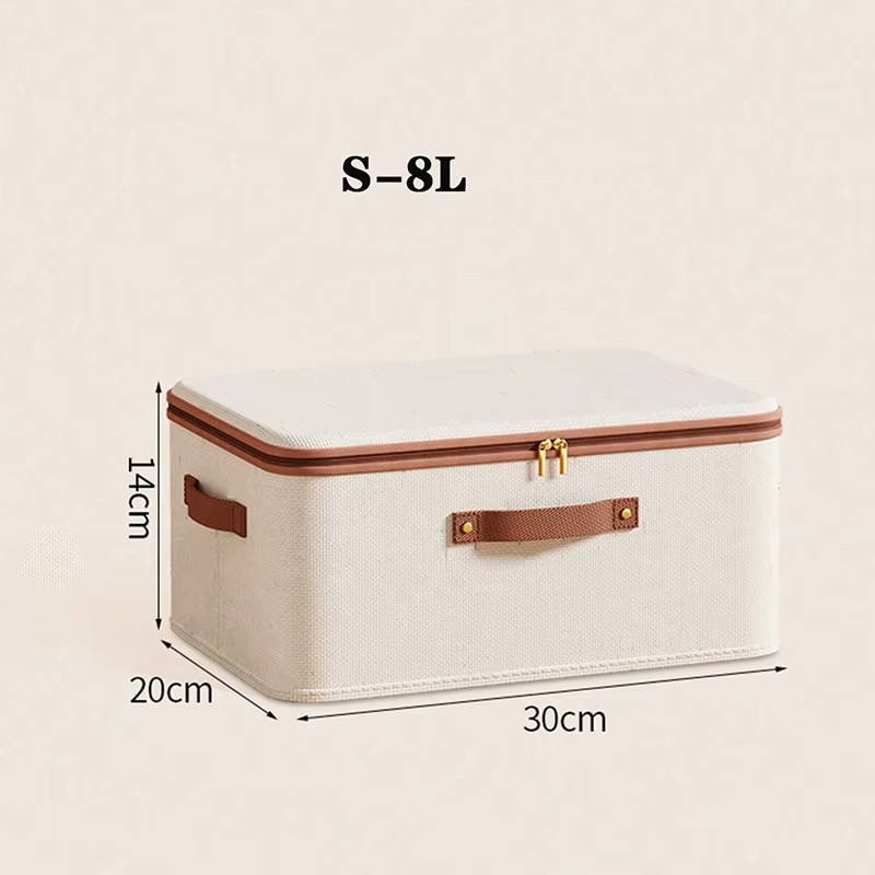 Foldable Clothes Storage Box, Closet Organizer Container with Handle and Zipper,