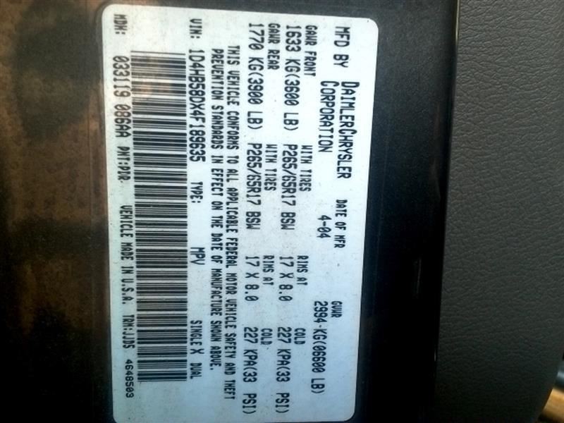 Driver Left Rear Door Latch Fits 04 Durango 151888