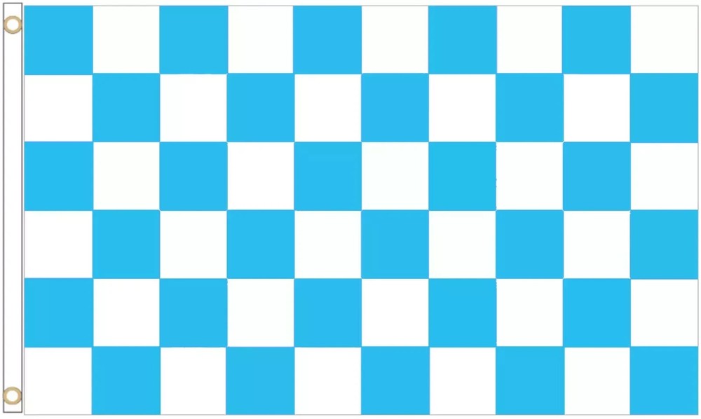 Sky Blue & White Check Polyester Flag - Choice of Sizes