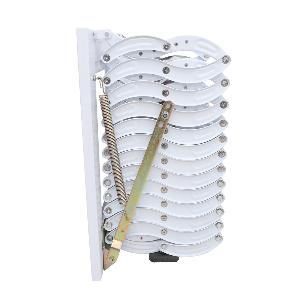 12 Step Wall Mounted Telescoping Loft Ladder Pull Down Folding Attic Stairs