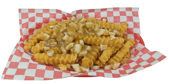 Display Fake Food Prop Poutine In Basket
