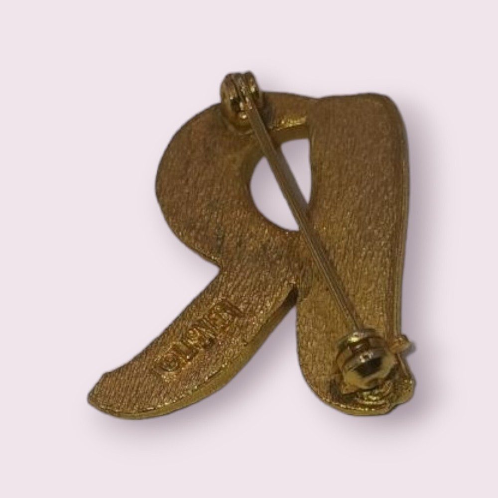 Vintage "Lisner" R goldtone, brooch