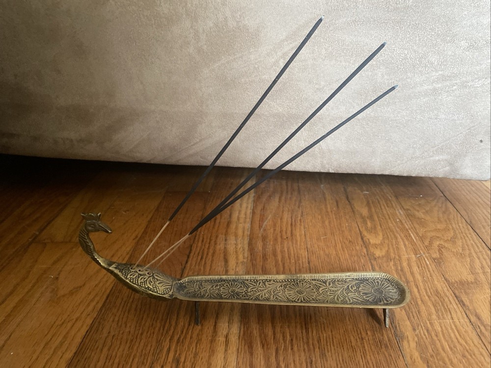 Incense Stick Holder Bronze Peacock Incense Burner
