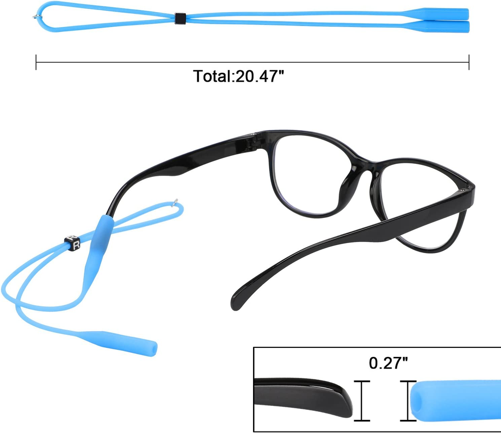Adjustable Eyeglasses Strap Eyewear Retainer 12 Pack with Glasses Cleaning Cloth