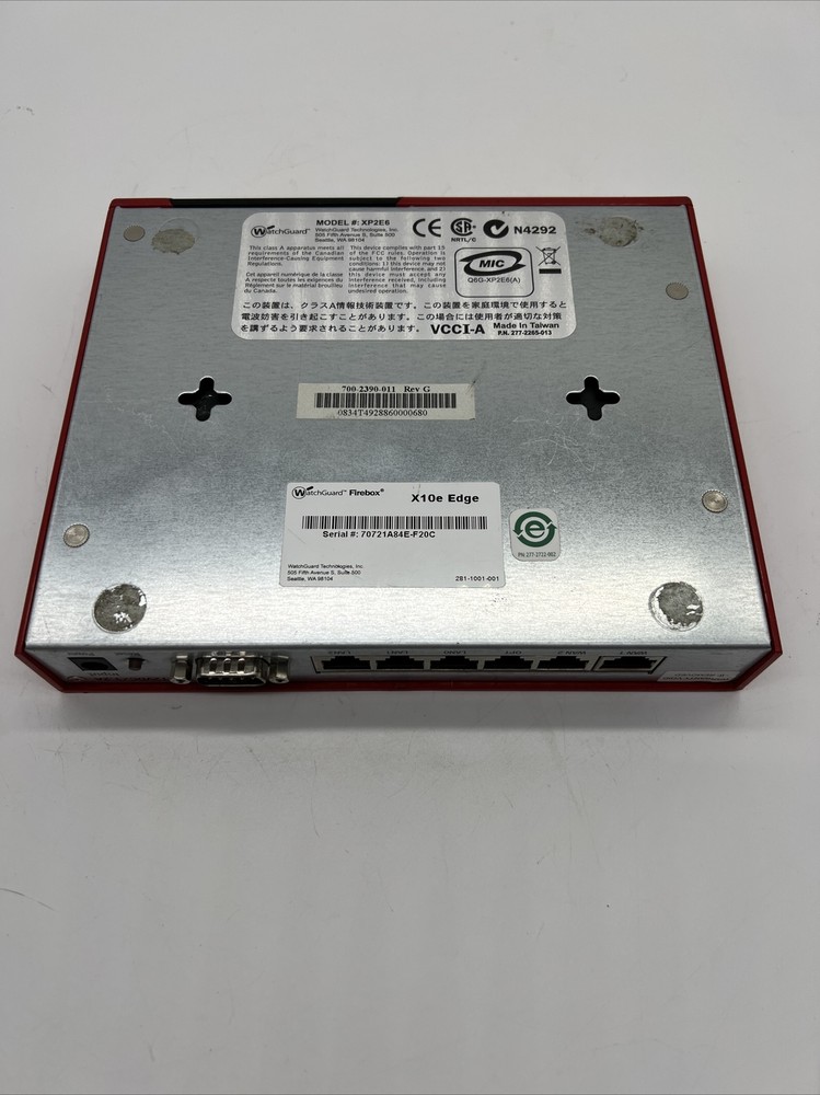 WatchGuard Firebox X10e Edge VPN Firewall Model XP2E6